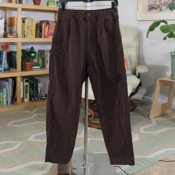 Shades of Grey by Micah Cohen Brown Elastic Waist Trousers Minimal Streetwear - Picture 1 of 3